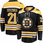 Camiseta Hockey Boston Bruins Alex Steeves Primera Breakaway Negro