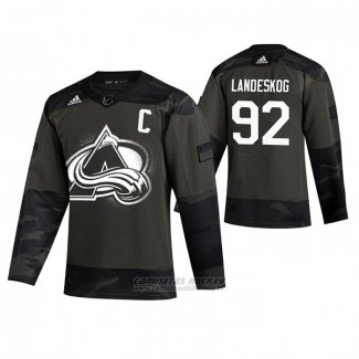 Camiseta Hockey Colorado Avalanche Gabriel Landeskog 2019 Veterans Day Camuflaje