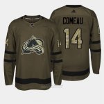 Camiseta Hockey Hombre Colorado Avalanche 14 Blake Comeau Verde Salute To Service