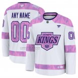 Camiseta Hockey Los Angeles Kings 2024 Fights Cancer Personalizada Blanco
