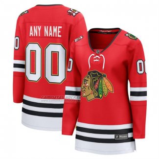 Camiseta Hockey Mujer Chicago Blackhawks Centennial Breakaway Personalizada Rojo