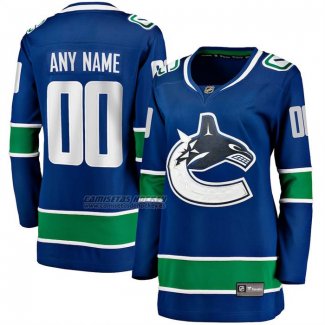 Camiseta Hockey Mujer Vancouver Canucks Breakaway Personalizada Azul