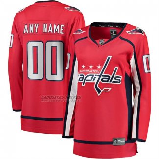 Camiseta Hockey Mujer Washington Capitals Primera Breakaway Personalizada Rojo