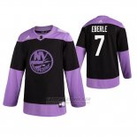 Camiseta Hockey New York Islanders Jordan Eberle Fights Cancer Practice Negro