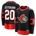 Camiseta Hockey Ottawa Senators Fabian Zetterlund Primera Breakaway Negro