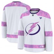 Camiseta Hockey Tampa Bay Lightning 2024 Fights Cancer Blanco