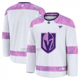 Camiseta Hockey Vegas Golden Knights 2024 Fights Cancer Blanco