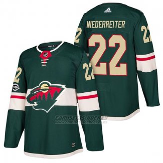 Camiseta Nino Minnesota Wild Niederreiter 2018 Autentico Home Verde