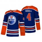 Camiseta Edmonton Oilers Kris Russell Alternato Adidas Autentico Azul