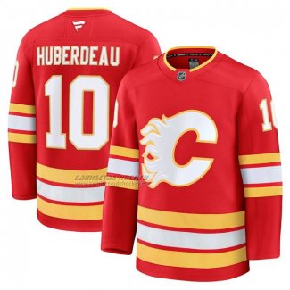 Camiseta Hockey Calgary Flames Jonathan Huberdeau Primera Premium Rojo