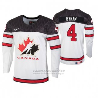 Camiseta Hockey Canada Bowen Byram 2020 IIHF World Junior Championship Blanco