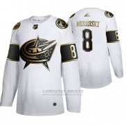 Camiseta Hockey Columbus Blue Jackets Zach Werenski Golden Edition Autentico Blanco