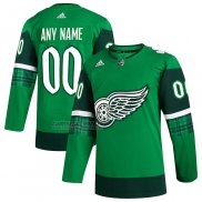 Camiseta Hockey Detroit Red Wings 2023 St. Patrick's Day Autentico Personalizada Verde