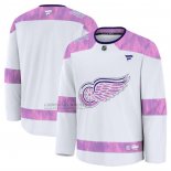 Camiseta Hockey Detroit Red Wings 2024 Fights Cancer Blanco