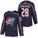 Camiseta Hockey Hombre Autentico Columbus Blue Jackets 28 Oliver Bjorkstrand Home 2018 Azul