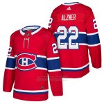 Camiseta Hockey Hombre Autentico Montreal Canadiens 22 Karl Alzner Home 2018 Rojo