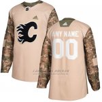 Camiseta Hockey Hombre Calgary Flames Camo Autentico 2017 Veterans Day Stitched Personalizada