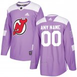 Camiseta Hockey Hombre New Jersey Devils Personalizada Violeta