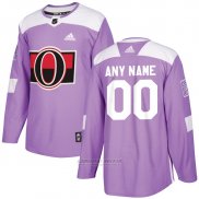 Camiseta Hockey Hombre Ottawa Senators Personalizada Violeta