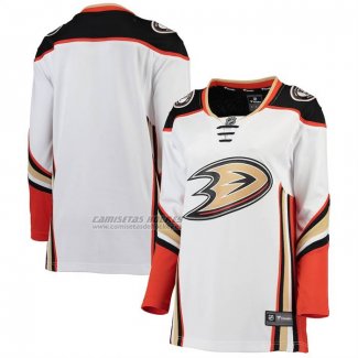 Camiseta Hockey Mujer Anaheim Ducks Segunda Breakaway Blanco