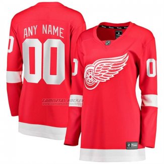 Camiseta Hockey Mujer Detroit Red Wings Primera Breakaway Personalizada Rojo