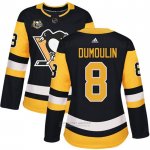 Camiseta Hockey Mujer Pittsburgh Penguins 8 Brian Dumoulin Negro 50 Anniversary Home Premier