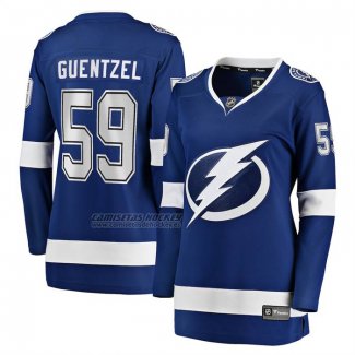 Camiseta Hockey Mujer Tampa Bay Lightning Jake Guentzel Primera Premier Breakaway Azul