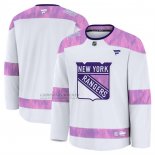 Camiseta Hockey New York Rangers 2024 Fights Cancer Blanco