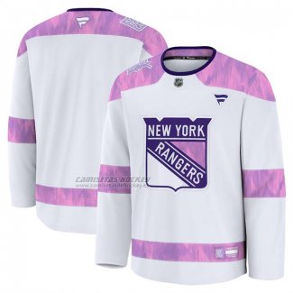 Camiseta Hockey New York Rangers 2024 Fights Cancer Blanco