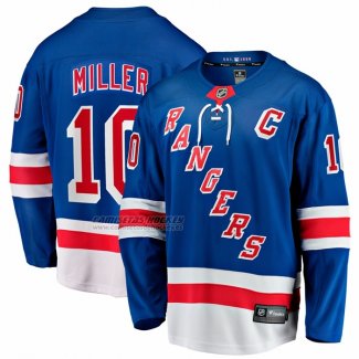 Camiseta Hockey New York Rangers JT Miller Primera Captains Patch Breakaway Azul