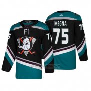 Camiseta Anaheim Ducks Jaycob Megna Alternato 25th Aniversario Adidas Autentico Negro Third