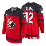 Camiseta Canada Team Graeme Clarke 2018 Iihf World Championship Jugador Rojo