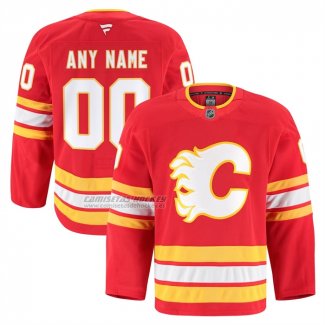 Camiseta Hockey Calgary Flames Primera Autentico Pro Personalizada Rojo