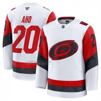 Camiseta Hockey Carolina Hurricanes Sebastian Aho Primera Premium Blanco