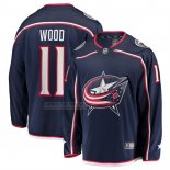 Camiseta Hockey Columbus Blue Jackets Miles Wood Primera Breakaway Azul