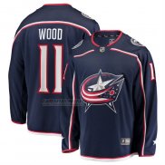 Camiseta Hockey Columbus Blue Jackets Miles Wood Primera Breakaway Azul