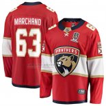 Camiseta Hockey Florida Panthers Brad Marchand 2025 Stanley Cup Champions Breakaway Rojo