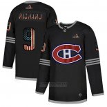 Camiseta Hockey Montreal Canadiens Maurice Richard 2020 USA Flag Negro