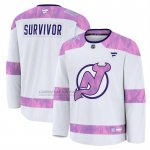 Camiseta Hockey New Jersey Devils Hockey Fights Cancer Practice Blanco