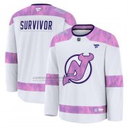 Camiseta Hockey New Jersey Devils Hockey Fights Cancer Practice Blanco
