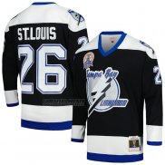 Camiseta Hockey Tampa Bay Lightning Martin St. Louis Mitchell & Ness 2004 Stanley Cup Campeon Blue Line Negro