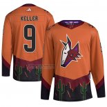 Camiseta Hockey Arizona Coyotes Clayton Keller Reverse Retro Autentico Naranja