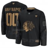 Camiseta Hockey Chicago Blackhawks 2024 Military Appreciation Personalizada Negro