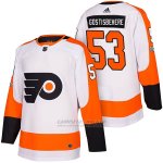 Camiseta Hockey Hombre Autentico Philadelphia Flyers 53 Shayne Gostisbehere Away 2018 Blanco