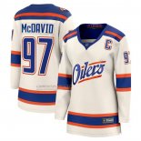 Camiseta Hockey Mujer Edmonton Oilers Connor McDavid Alterno Breakaway Crema