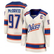 Camiseta Hockey Mujer Edmonton Oilers Connor McDavid Alterno Breakaway Crema