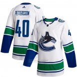 Camiseta Hockey Vancouver Canucks 40 Elias Pettersson 2019-20 Segunda Autentico Blanco