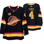 Camiseta Hockey Vancouver Canucks Josh Teves 50 Aniversario 90's Flying Skate Negro