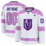 Camiseta Hockey Vegas Golden Knights 2024 Fights Cancer Personalizada Blanco