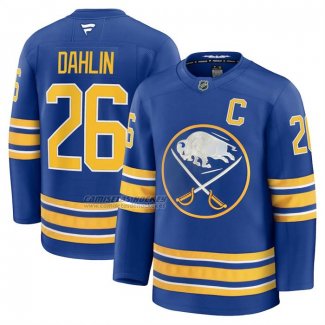 Camiseta Hockey Buffalo Sabres Rasmus Dahlin Premium Con Parche De Capitan Azul